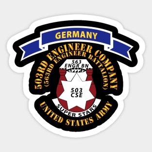 503rd Engineer Company, 563rd Eng Bn - Superstars w Germany Tab X 300 Sticker